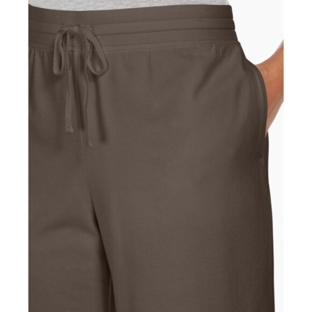 Karen Scott Pull-On Stretchy Elastic Waist Knit Casual Brown Shorts NWT - Picture 3 of 6